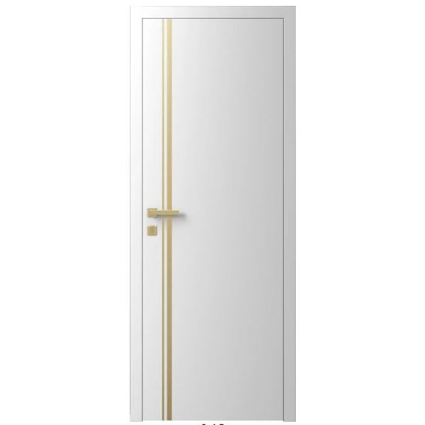 Двері міжкімнатні Ваші Двері Charm 5 Білий золотий молдинг