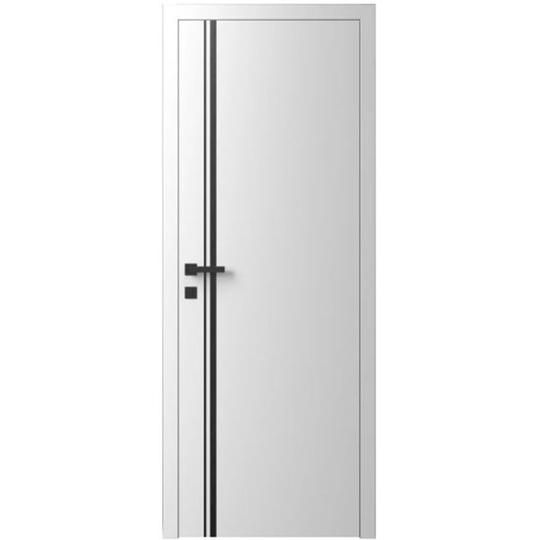 Двері міжкімнатні Ваші Двері Charm 5 Білий чорним молдингом