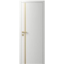 Двері міжкімнатні Ваші Двері Charm 5 Білий шовк золотий молдинг