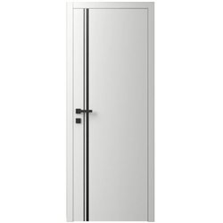 Двері міжкімнатні Ваші Двері Charm 5 Білий шовк чорним молдингом