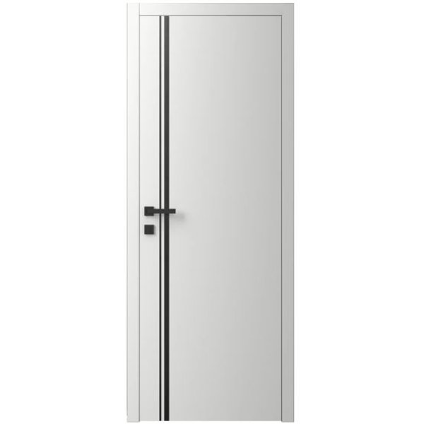 Двері міжкімнатні Ваші Двері Charm 5 Білий шовк чорним молдингом