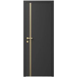 Двері міжкімнатні Ваші Двері Charm 5 Графіт золотий молдинг