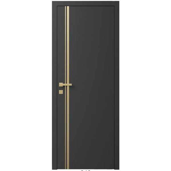 Двері міжкімнатні Ваші Двері Charm 5 Графіт золотий молдинг