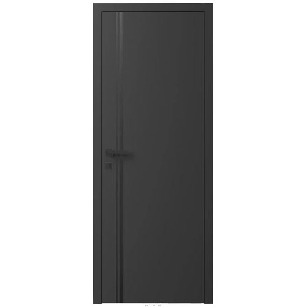Двері міжкімнатні Ваші Двері Charm 5 Графіт чорним молдингом