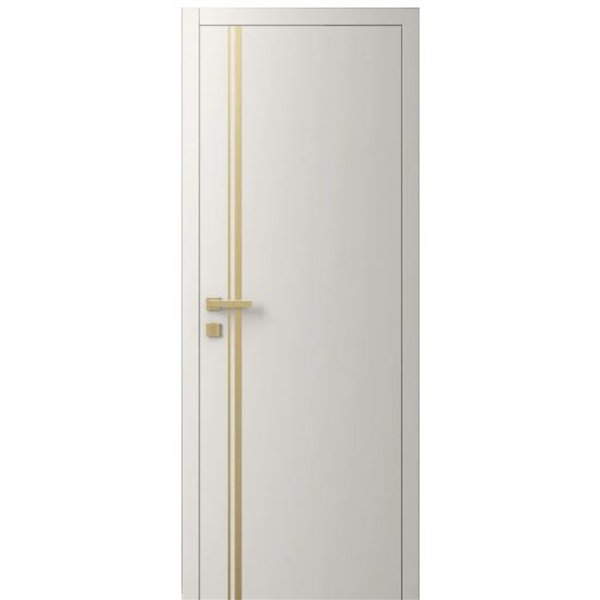 Двері міжкімнатні Ваші Двері Charm 5 Крем золотий молдинг