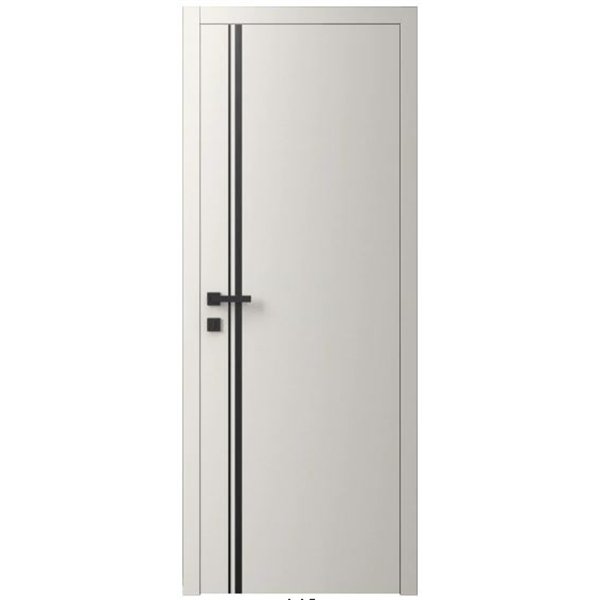 Двері міжкімнатні Ваші Двері Charm 5 Крем чорним молдингом