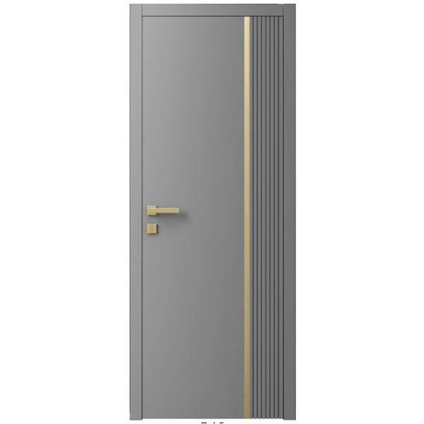 Двері міжкімнатні Ваші Двері Charm 7 RAL 7004 золотий молдинг 