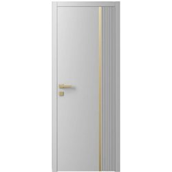 Двері міжкімнатні Ваші Двері Charm 7 RAL 7047  золотий молдинг