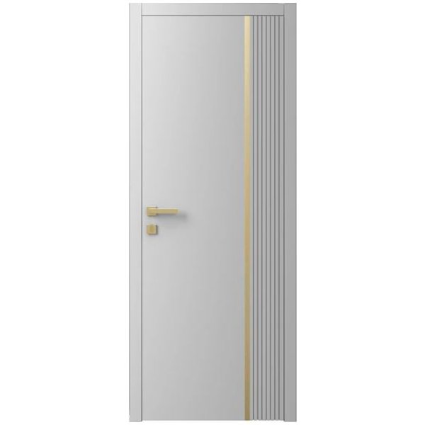 Двері міжкімнатні Ваші Двері Charm 7 RAL 7047  золотий молдинг