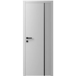 Двері міжкімнатні Ваші Двері Charm 7 RAL 7047  чорним молдингом 