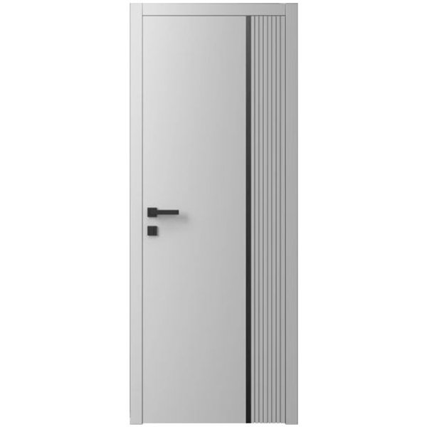 Двері міжкімнатні Ваші Двері Charm 7 RAL 7047  чорним молдингом 