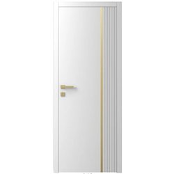 Двері міжкімнатні Ваші Двері Charm 7 Білий золотий молдинг