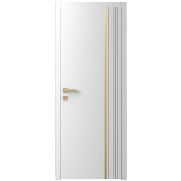 Двері міжкімнатні Ваші Двері Charm 7 Білий золотий молдинг