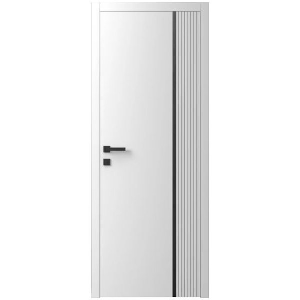 Двері міжкімнатні Ваші Двері Charm 7 Білий чорним молдингом
