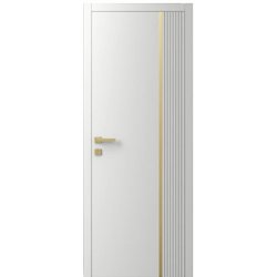 Двері міжкімнатні Ваші Двері Charm 7 Білий шовк золотий молдинг