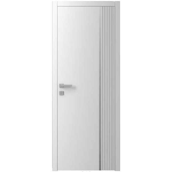 Двері міжкімнатні Ваші Двері Charm 7 Білий шовк сірий молдинг 