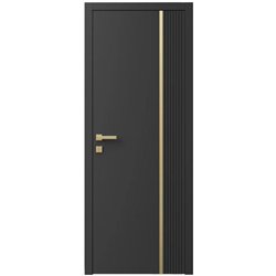 Двері міжкімнатні Ваші Двері Charm 7 Графіт золотий молдинг
