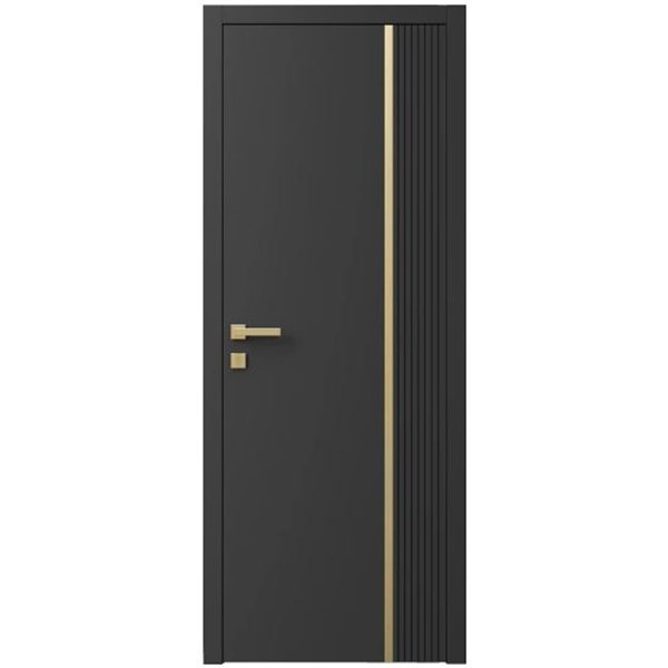 Двері міжкімнатні Ваші Двері Charm 7 Графіт золотий молдинг