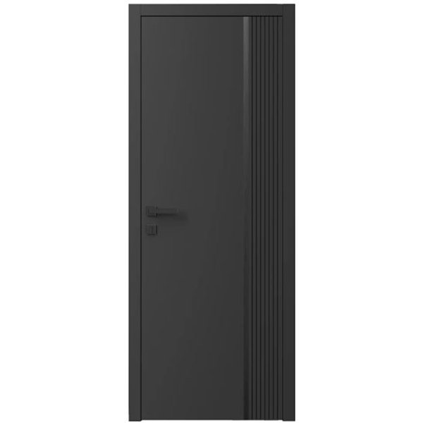 Двері міжкімнатні Ваші Двері Charm 7 Графіт чорним молдингом 