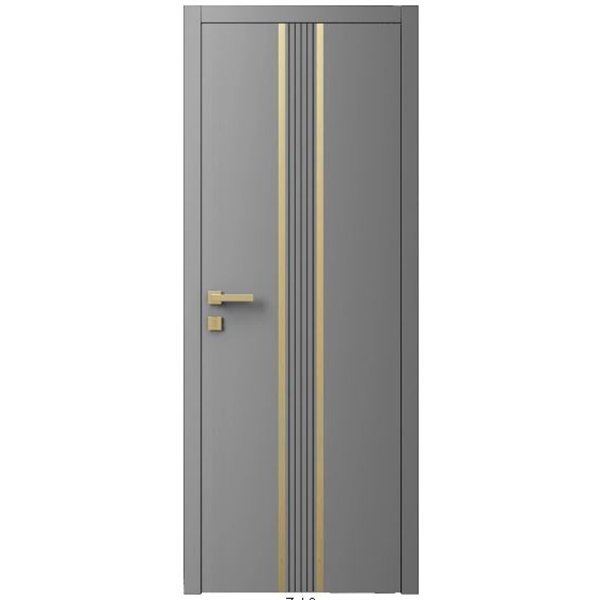 Двері міжкімнатні Ваші Двері Charm 8 RAL 7004 золотий молдинг 