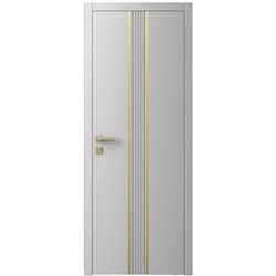 Двері міжкімнатні Ваші Двері Charm 8 RAL 7047 золотий молдинг