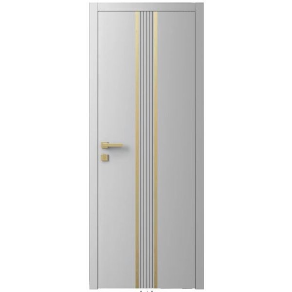 Двері міжкімнатні Ваші Двері Charm 8 RAL 7047 золотий молдинг