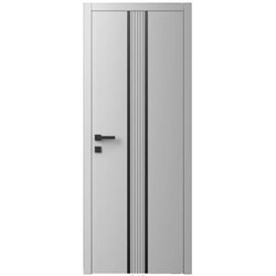 Двері міжкімнатні Ваші Двері Charm 8 RAL 7047 чорним молдингом 