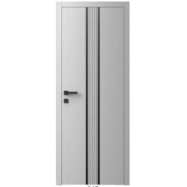 Двері міжкімнатні Ваші Двері Charm 8 RAL 7047 чорним молдингом 