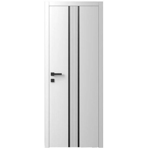 Двері міжкімнатні Ваші Двері Charm 8 Білий чорним молдингом