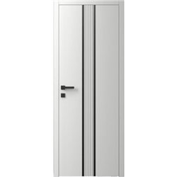 Двері міжкімнатні Ваші Двері Charm 8 Білий шовк чорним молдингом