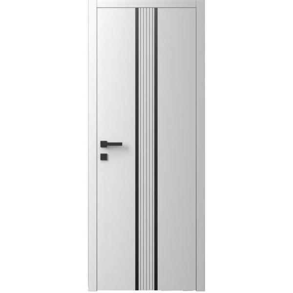 Двері міжкімнатні Ваші Двері Charm 8 Білий шовк чорним молдингом