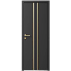 Двері міжкімнатні Ваші Двері Charm 8 Графіт золотий молдинг