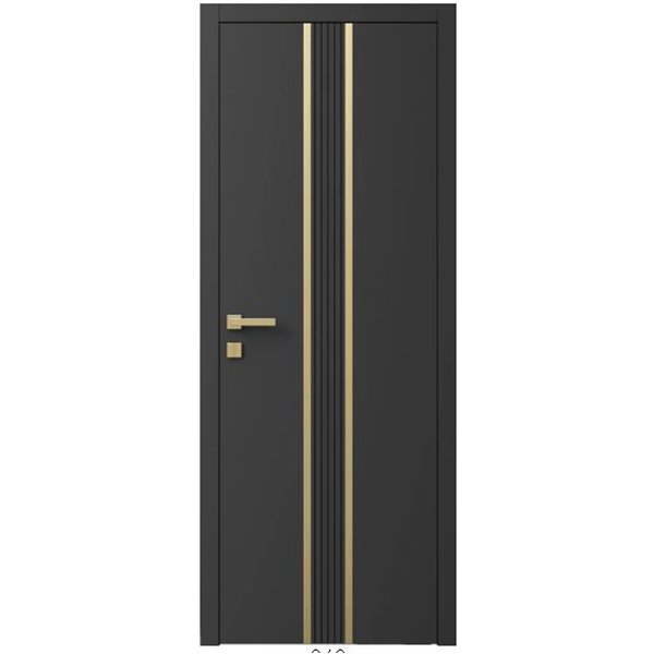 Двері міжкімнатні Ваші Двері Charm 8 Графіт золотий молдинг