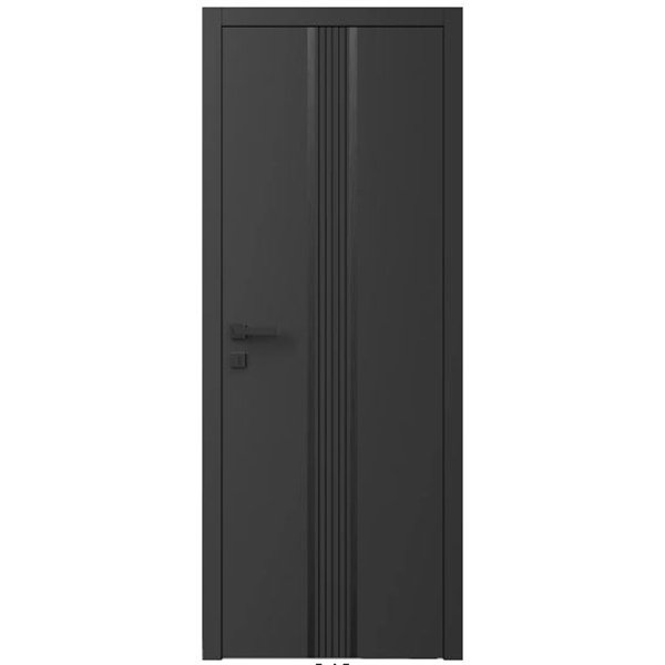 Двері міжкімнатні Ваші Двері Charm 8 Графіт чорним молдингом 