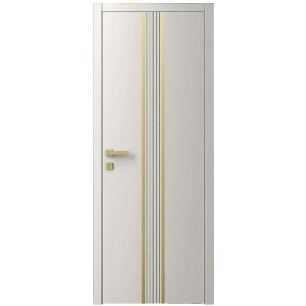 Двері міжкімнатні Ваші Двері Charm 8 Крем золотий молдинг 