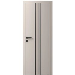 Двері міжкімнатні Ваші Двері Charm 8 Крем чорним молдингом