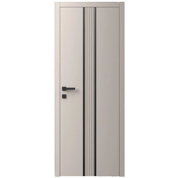 Двері міжкімнатні Ваші Двері Charm 8 Крем чорним молдингом