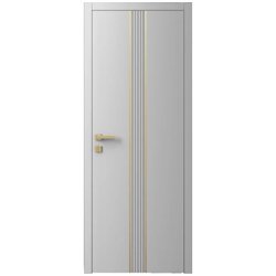 Двері міжкімнатні Ваші Двері Charm 9 RAL 7047 золотий молдинг 