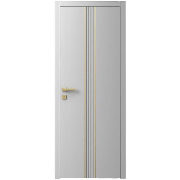 Двері міжкімнатні Ваші Двері Charm 9 RAL 7047 золотий молдинг 