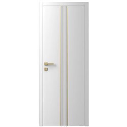 Двері міжкімнатні Ваші Двері Charm 9 Білий золотий молдинг