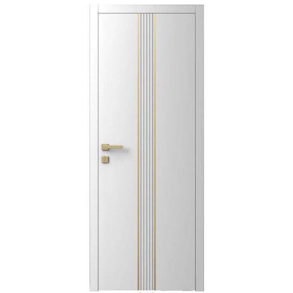 Двері міжкімнатні Ваші Двері Charm 9 Білий золотий молдинг