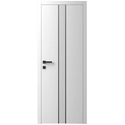 Двері міжкімнатні Ваші Двері Charm 9 Білий чорним молдингом