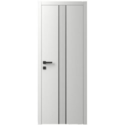 Двері міжкімнатні Ваші Двері Charm 9 Білий шовк  чорним молдингом