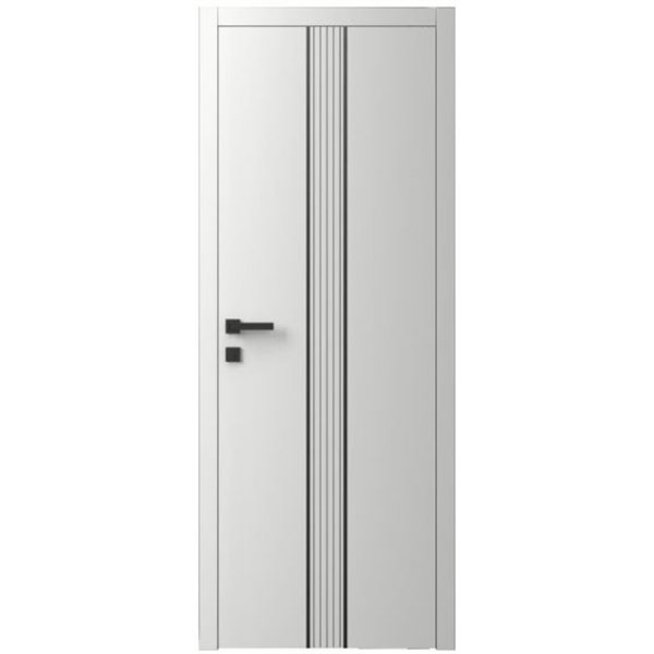 Двері міжкімнатні Ваші Двері Charm 9 Білий шовк  чорним молдингом