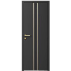 Двері міжкімнатні Ваші Двері Charm 9 Графіт золотий молдинг