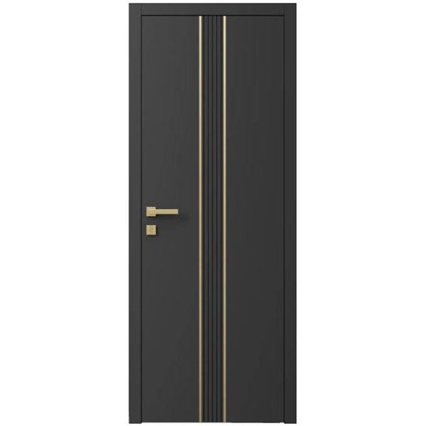 Двері міжкімнатні Ваші Двері Charm 9 Графіт золотий молдинг
