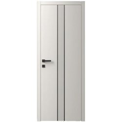 Двері міжкімнатні Ваші Двері Charm 9 Крем чорним молдингом