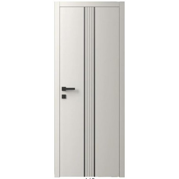 Двері міжкімнатні Ваші Двері Charm 9 Крем чорним молдингом