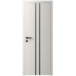 Двері міжкімнатні Ваші Двері Charm 3 Крем чорним молдингом