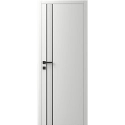 Двері міжкімнатні Ваші Двері Charm 10 Білий шовк  чорним молдингом 